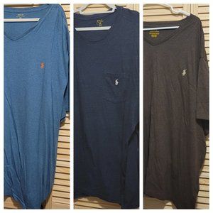 Polo Ralph Lauren 4XB Black V Neck  & Long Sleeve Tee Bundle